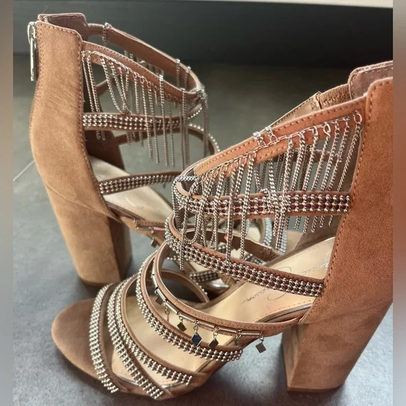 Jessica Simpson Strappy Platform Sandals with Chains… - Picture 2 of 9